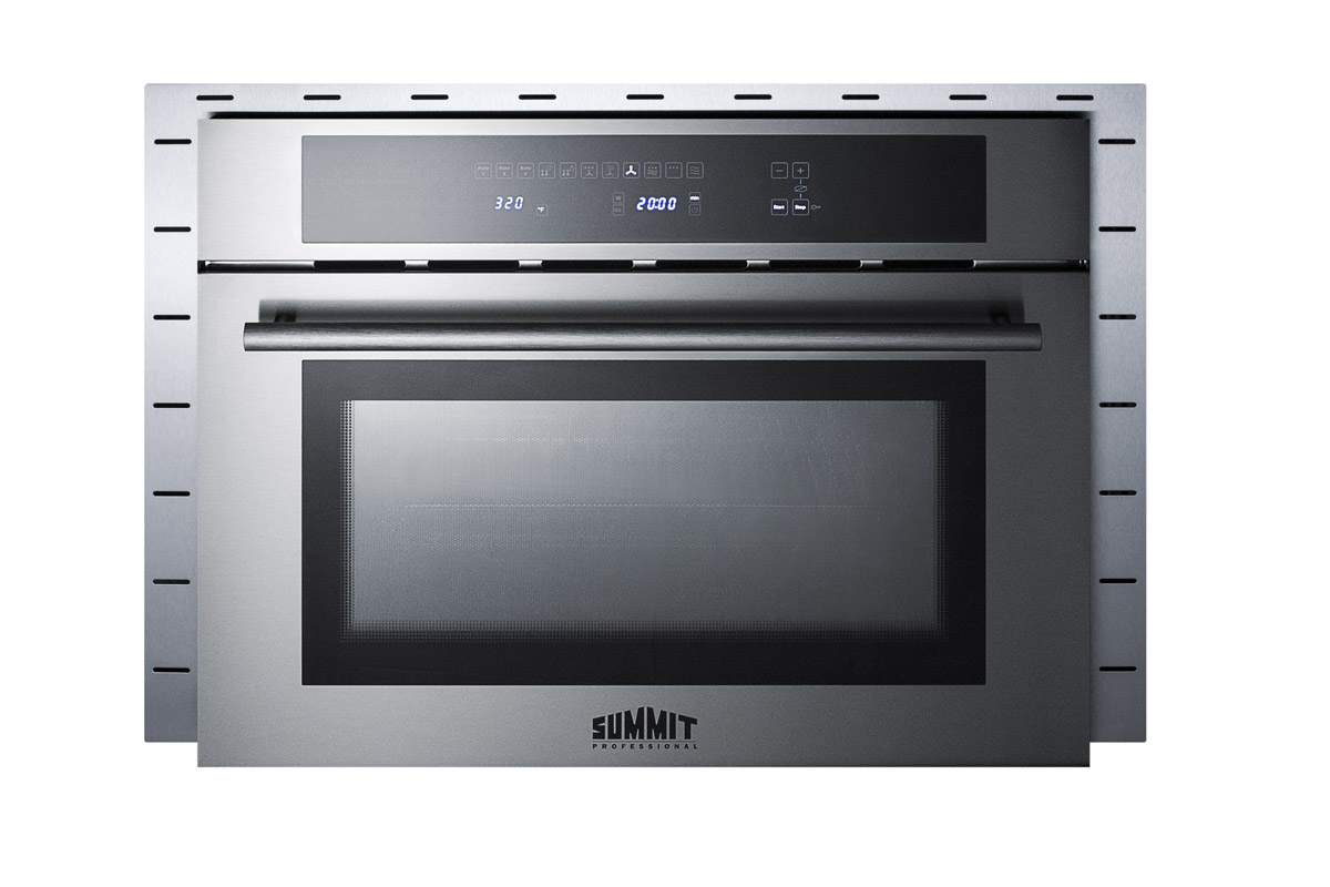 Stainless steel trim kit to extend width of CMV24 speed oven to 27